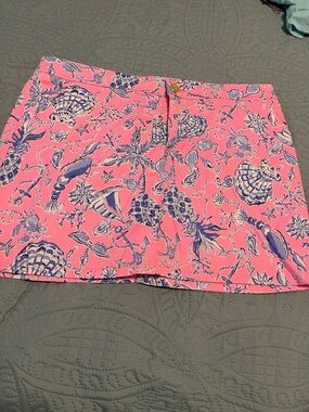 Lilly Pulitzer Pink and Blue Seashell Mini Skort